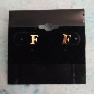 F Initial Earrings
